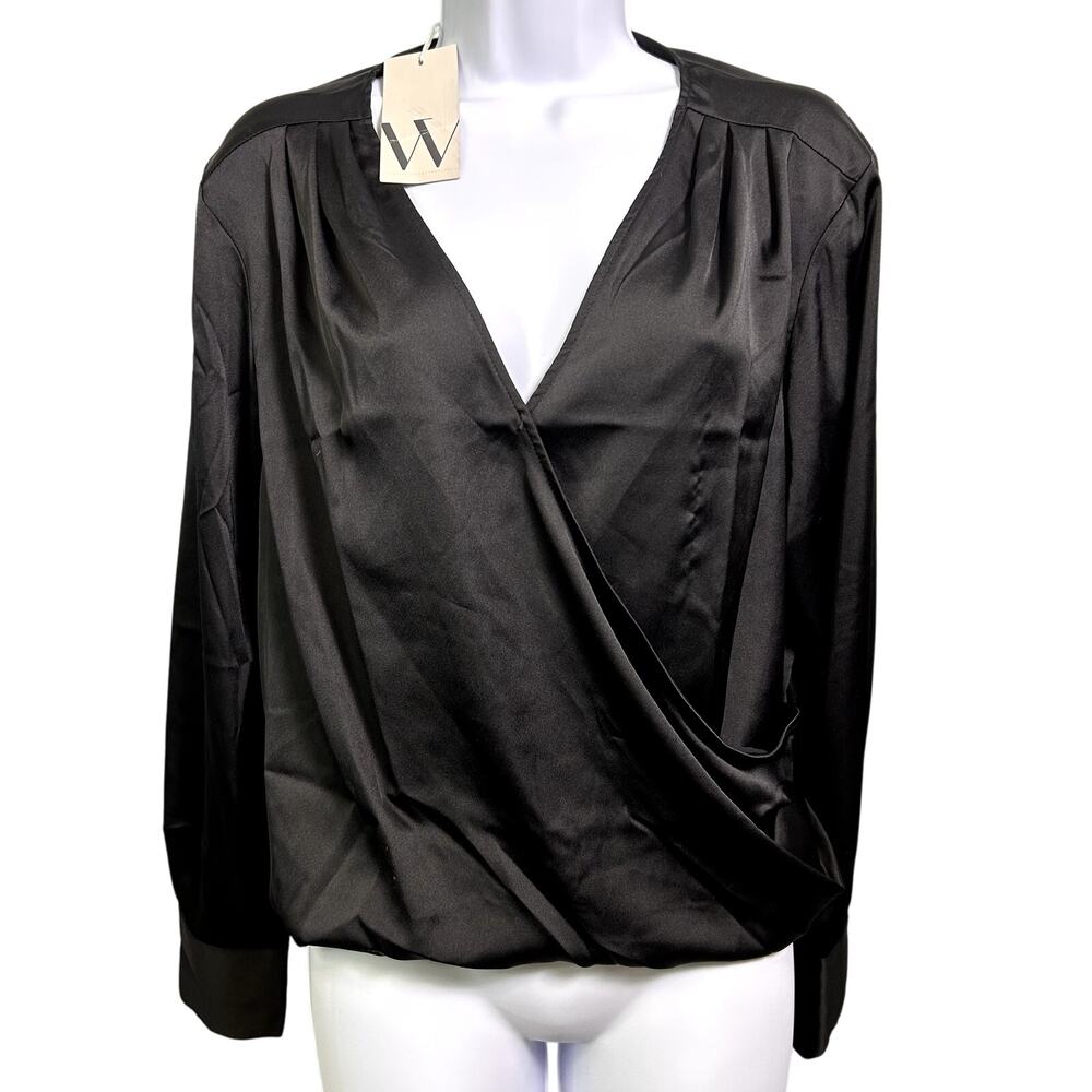 NWT Worthington Satin Criss Cross Blouse Women's PXL Professional Work Attire